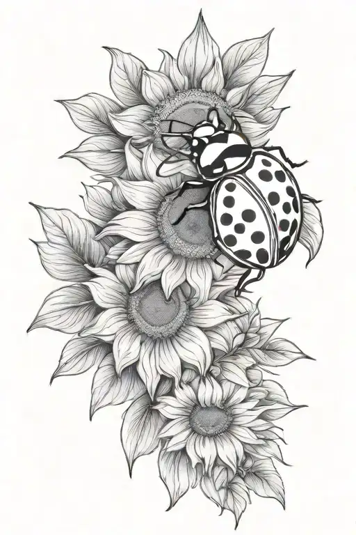 Sunflower Lady Bug Inspired
