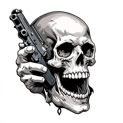 Skull Killing Himself With Gun