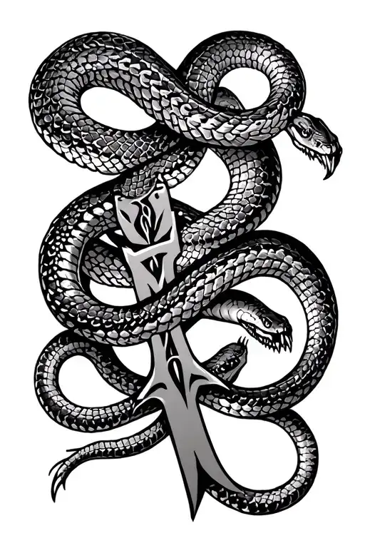 Rattle Snake And Cross