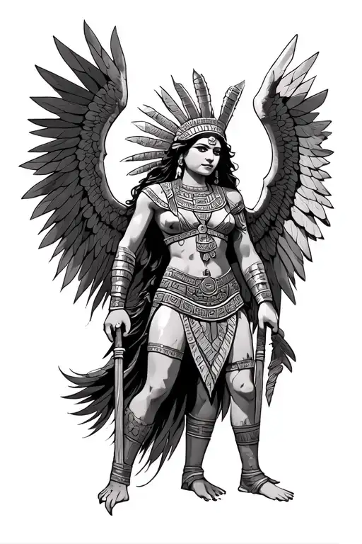 Maya And Aztec Warriors Angel