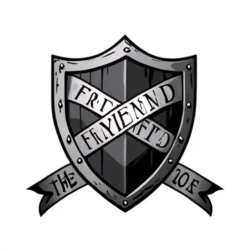 Shield With Friend Written Across It