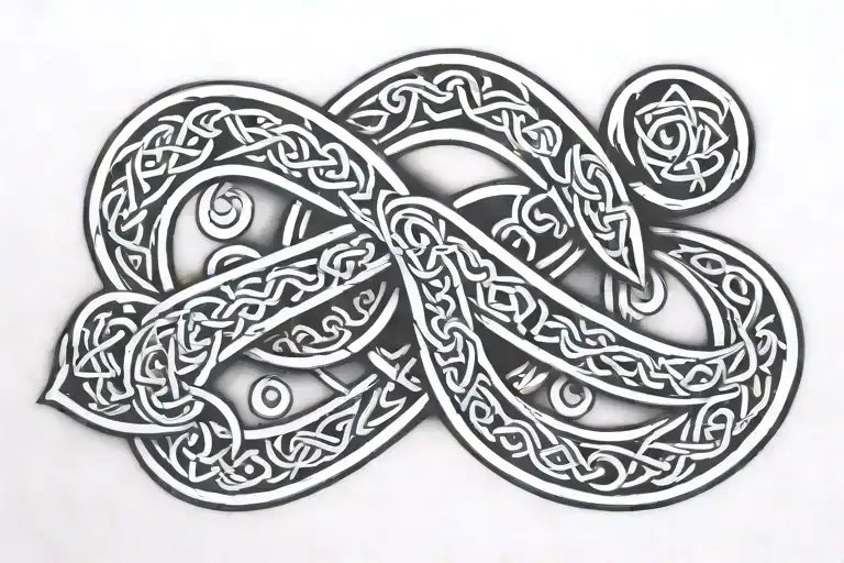 Celtic Knot Along Collar Bone With G On Right Side And T On Left Side