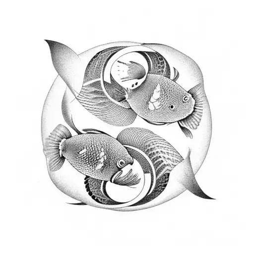 Koi Fishes Making Ying Yang Symbol