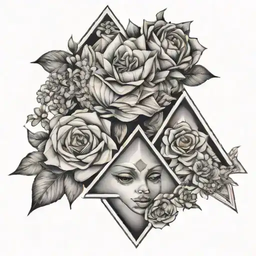 5 Triangles Brother And Sister Avec Des Fleurs