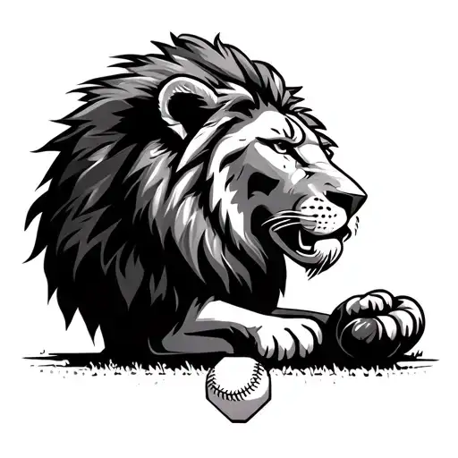 Lion And Baseball Diamond