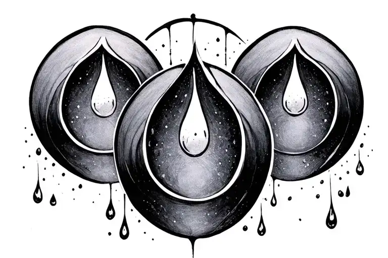 3 Circle With Teardrops