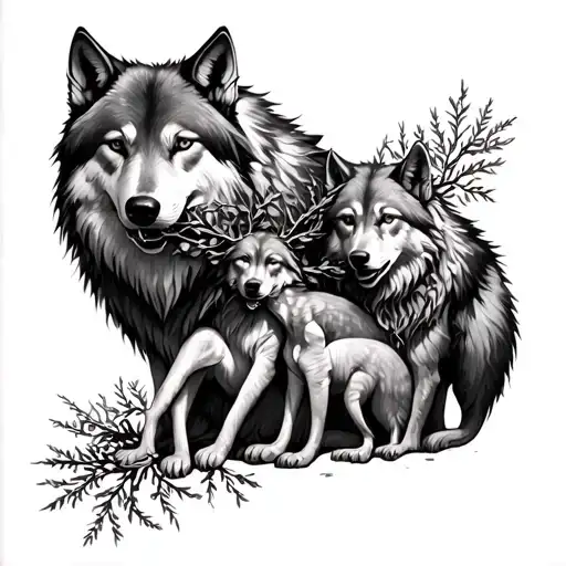 She Wolf Nursing Romulus And Remus Eith Branches In Her Mouth