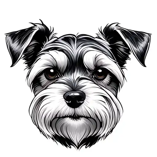 Mini Schnauzer Fine Line Tattoo Design Inspired