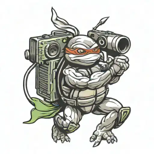 Ninja Turtle With Boom Box For Body