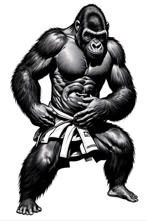 Gorilla Brazilian Jiu Jitsu Fine Line