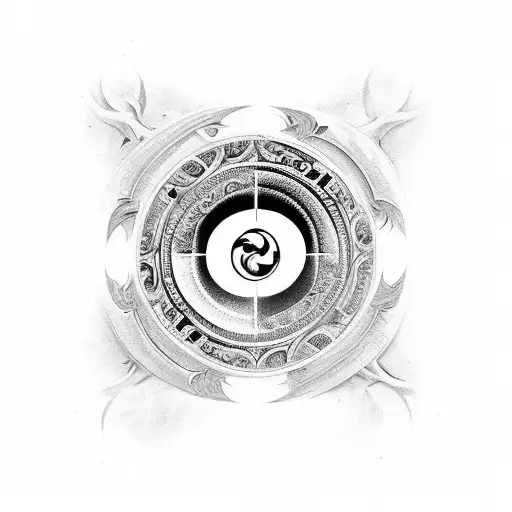 A Yin Yang Symbol With Jesus On One Side And The Devil On The Other