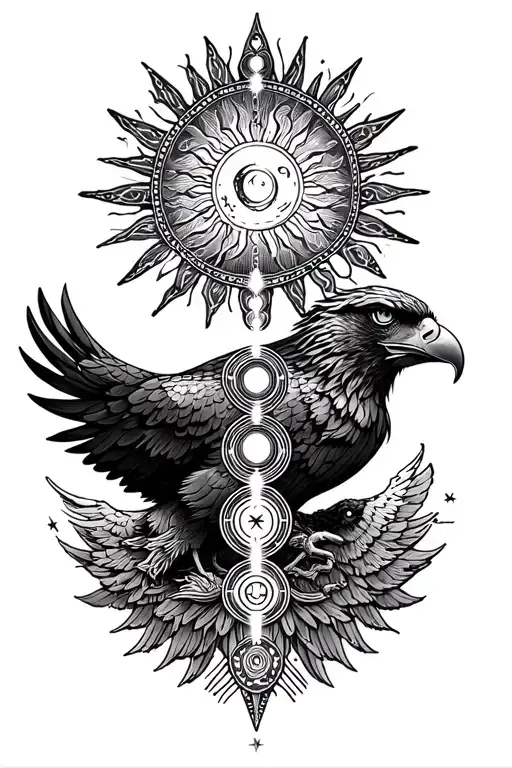 Spiritual Chakras Sun Moon Stars Eagle Ancestors Spirits