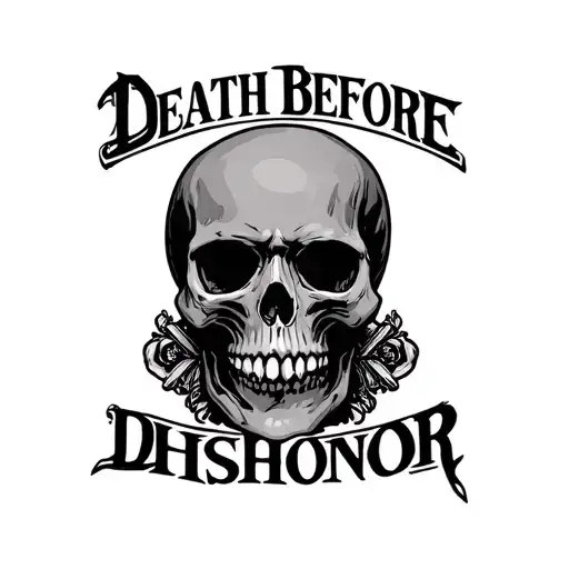 Skull Death Before Dishonor Army Skull Surrounded