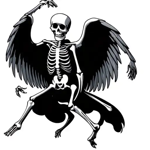 Dancing Skeleton With Wings