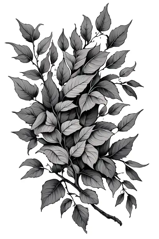 Feminine Willow Leaf Vine Growing Out From Arm