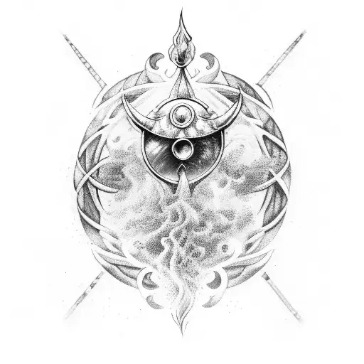 A Powerful Aquarius Symbol Merging With Flowing Waves