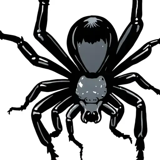 Very Simple Black Widow With Eight Very Lengthy Legs And A Very Small Body