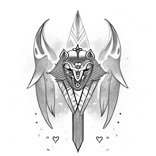 Tealistic God Anubis Handed A Scale And Compate A Heart With Feather