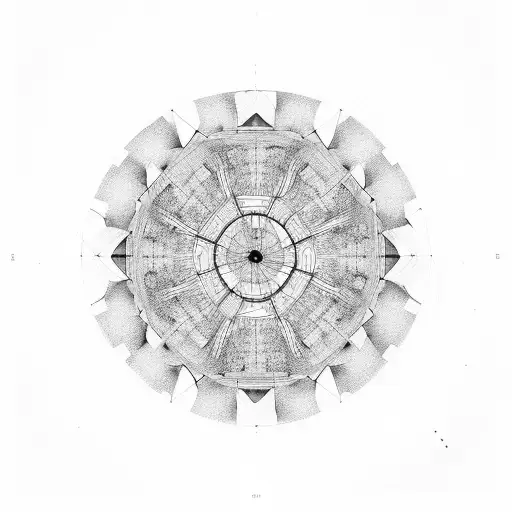 A Zen Circle Made Of Architectural Blueprints