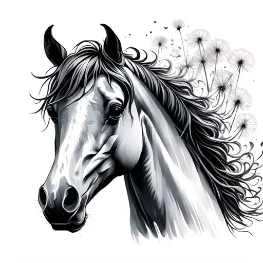 Dandelion Horse Ocean Waves