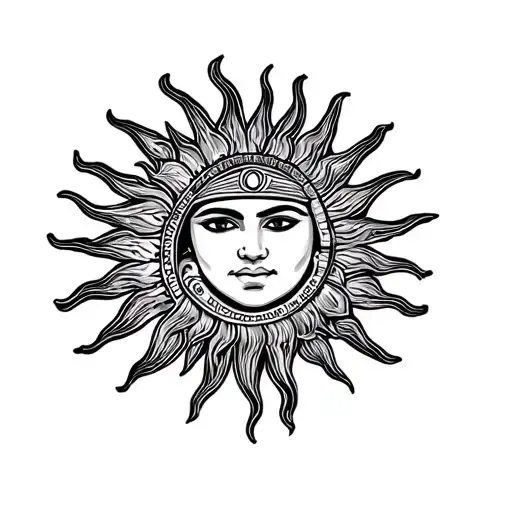 Filipino Sun Starting At Shoulder Cap And Running Down Arm