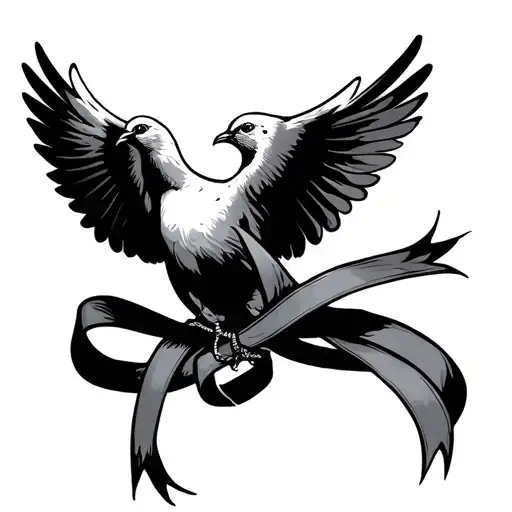 Dove Ribbons Tied Together