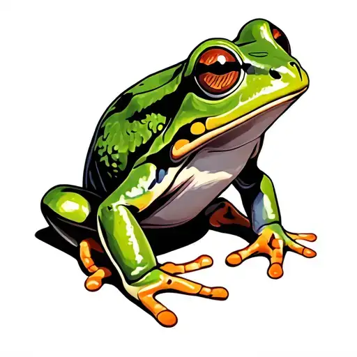 Green Tree Frog Cartoon