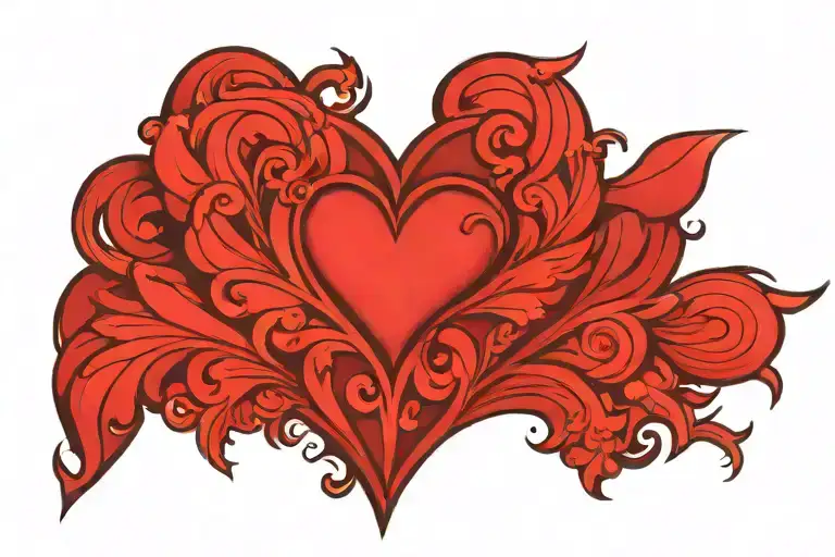 Plain Red Heart Shape