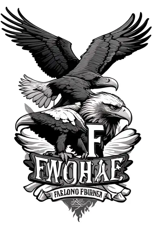 Two Eagle Fe Following Lettering