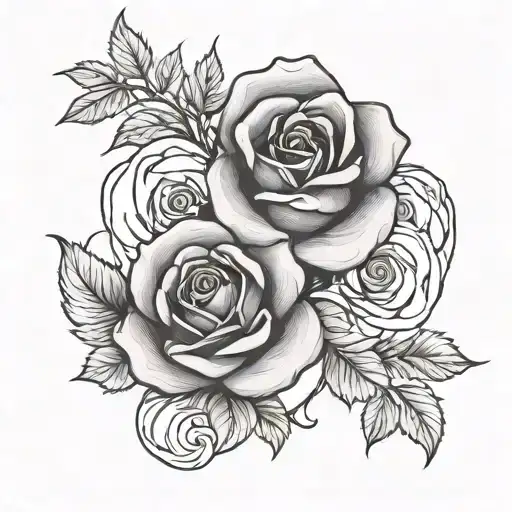 Violet And Rose Intertwined Symbolizing