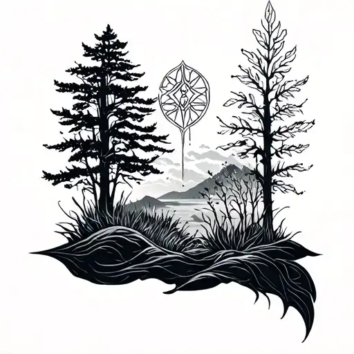 Baltic Symbols Thin Lines Nature