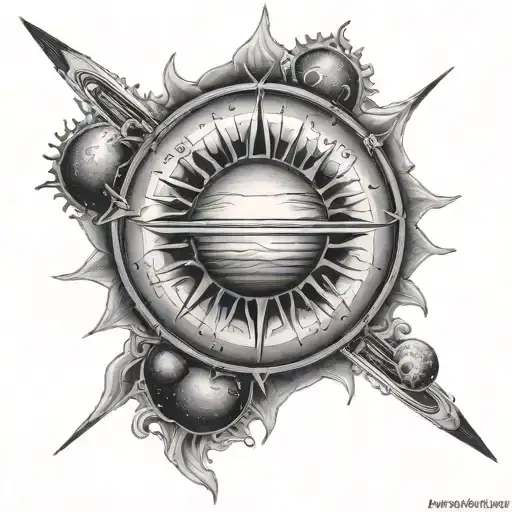 Sun With Solar System Inside