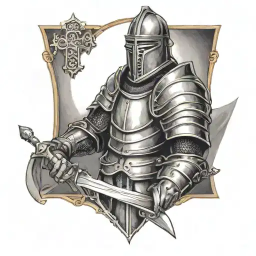 Knight Wearing Armor Of God Holding A Bible