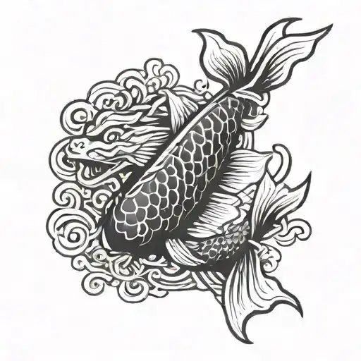 The Logo Of Anderlecht Football Club Combined With A Traditional Japanese Koi Fish Design
