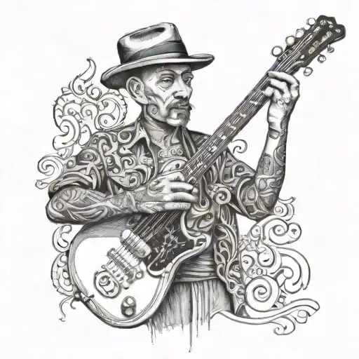 A Portrait Of A Famous Musician With Intricate Details And Shading