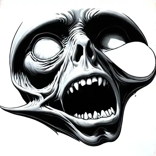 The Scream Painting With An Alien Face