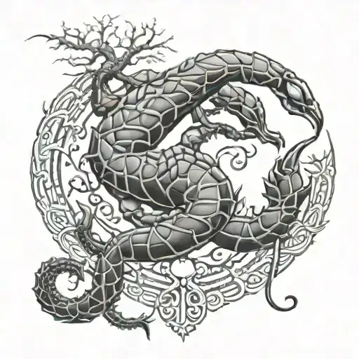 Tree Of Life Scorpion Intertwined