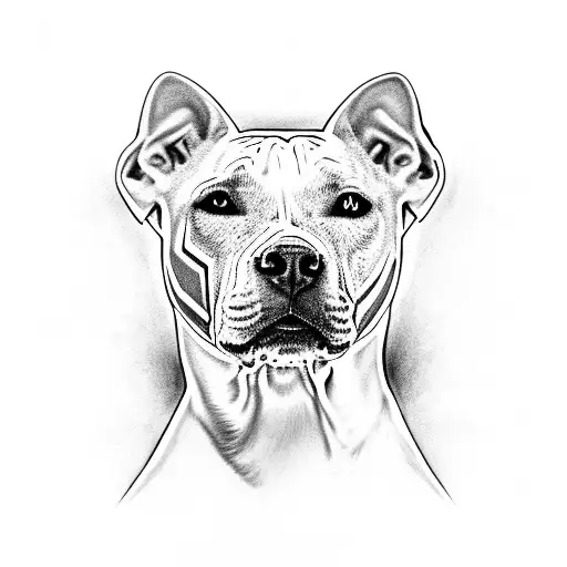 White Pitbull With Brown Spot Over Left Eye