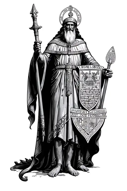 Saint Macarius The Egyptian And The Coat Of Arms Of Romania