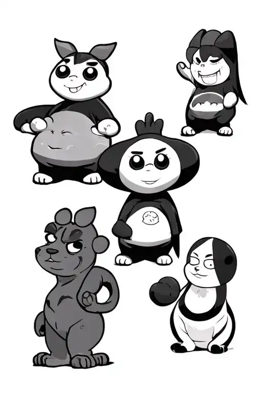 Multiple 90S Cartoon Characters