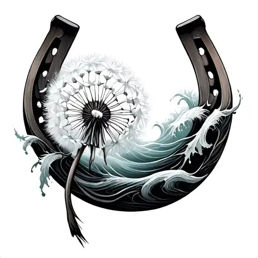 Dandelion Horse Shoe Ocean Waves Forming Intricate Patterns