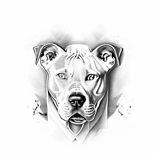 White Pitbull With Brown Patch Over Left Eye