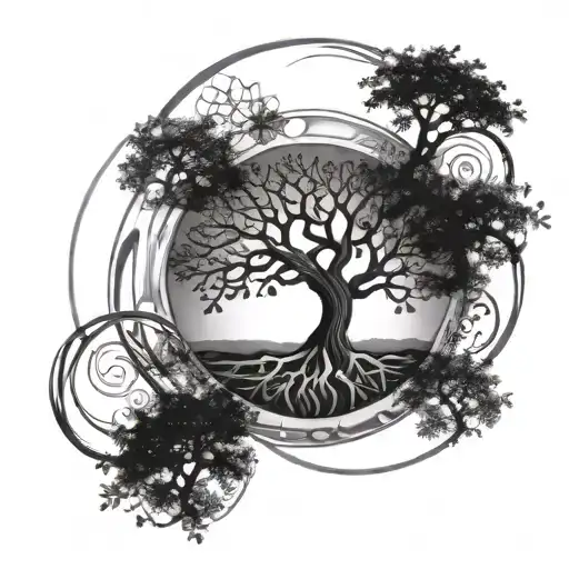 Life In Circles Representing Tree Of Life