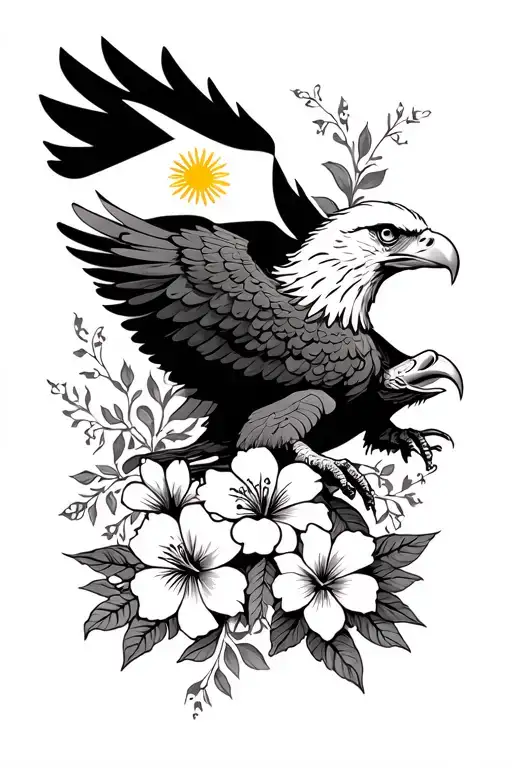Philippines Eagle Phillipines Flag Sampahita Flowers
