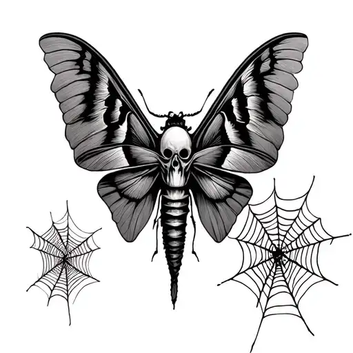 Death Moth With Cobweb In Wings