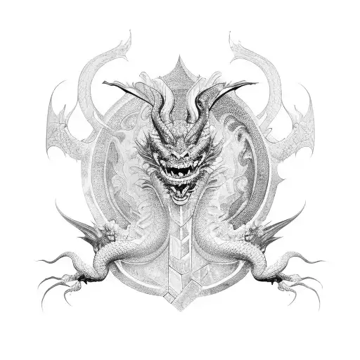 Dragon With Geometric Fill