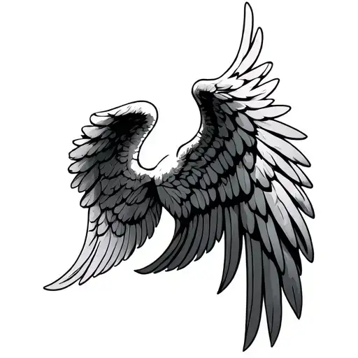 Angel Wing Tattoo Right Side