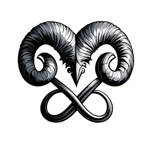 Aries And Aquarius Symbol Intertwined Infinity Symbols