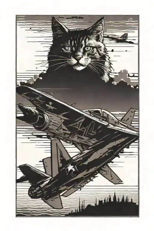 F14 Tomcat On Deck Sunset Background Black Grey