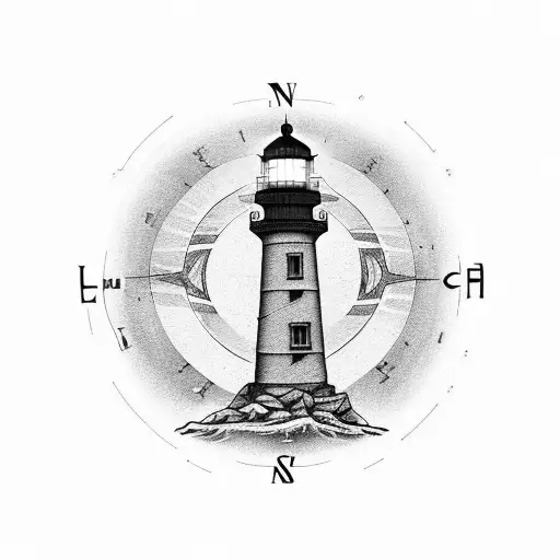 Lighthouse Wrap In The Infinity Symbol With The Light Of The Light House Pointing To A Compass